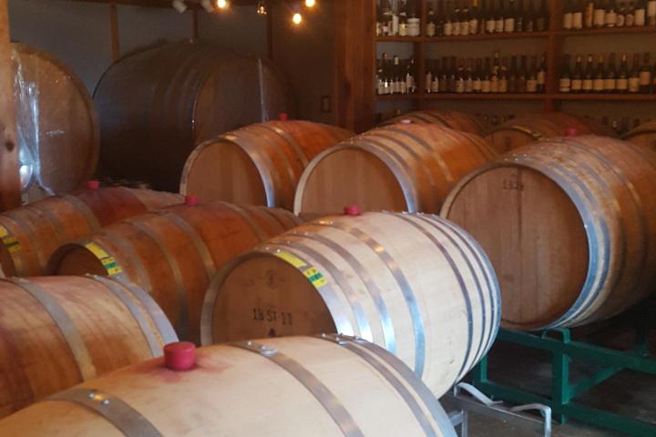 a close up of a barrel