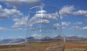 a glass with a blue sky